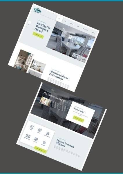 a web page design for a CBS doors and windows website