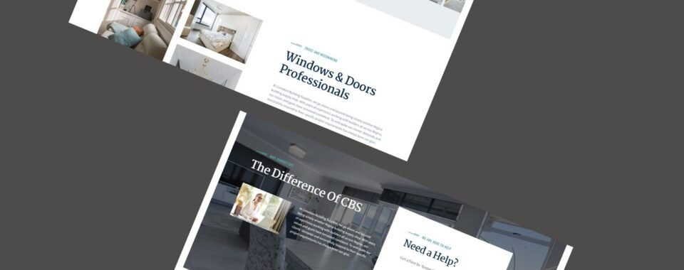 a web page design for a CBS doors and windows website